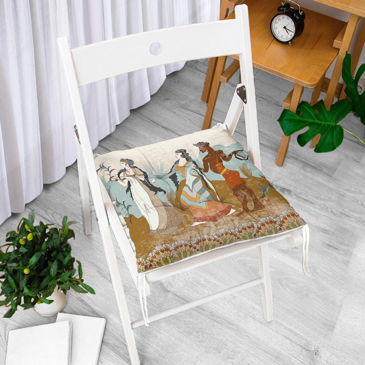 Girit Uygarlığı With Minoan Motif Modern Pofuduk Sandalye Minderi Realhomes