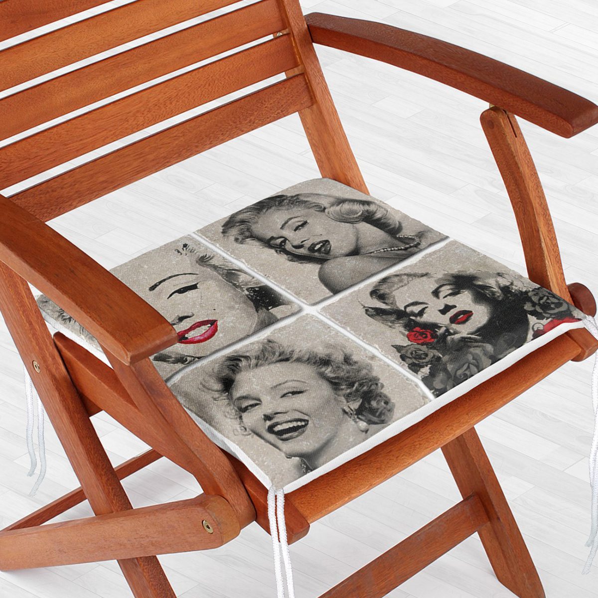 Marilyn Monroe Desenli Dijital Baskılı Fermuarlı Sandalye Minderi Realhomes