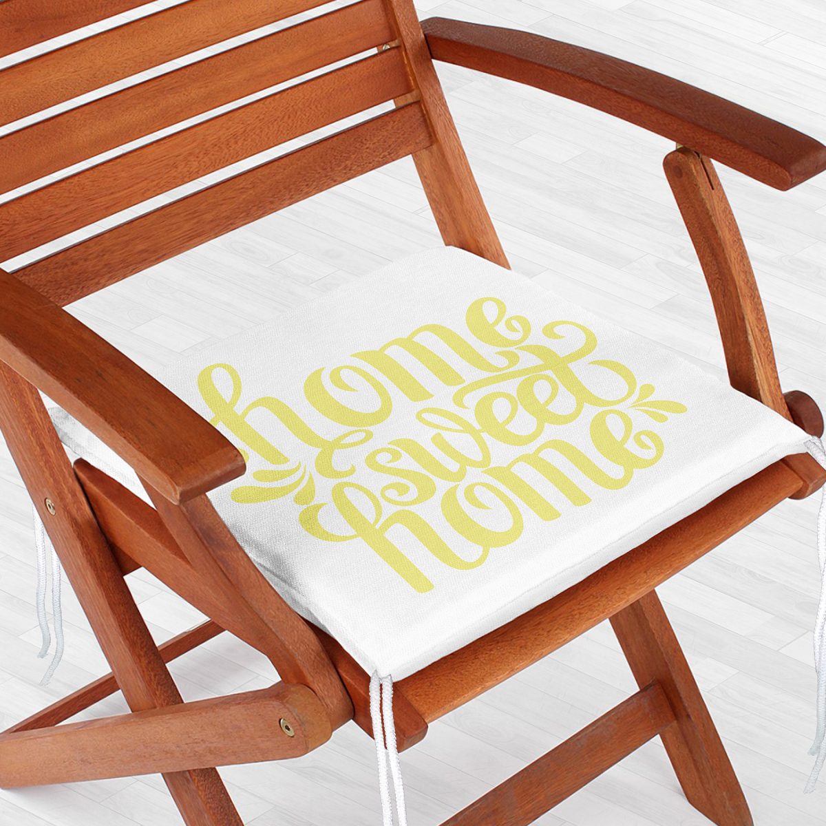 Sarı Home Sweet Home Fermuarlı Sandalye Minderi Realhomes
