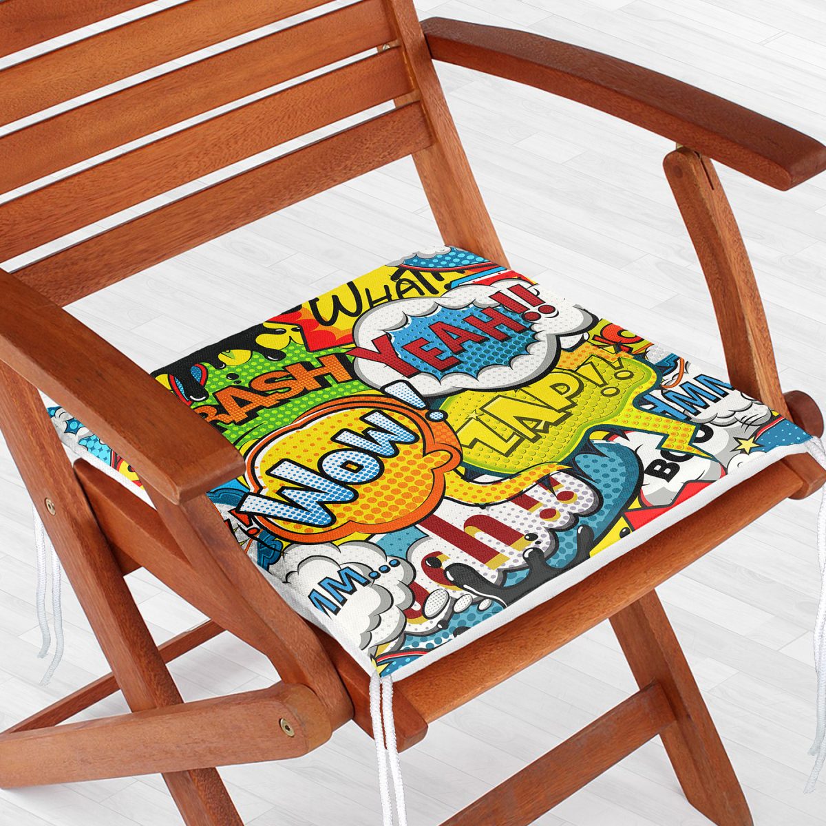 Pop Art Dijital Baskılı Modern Fermuarlı Sandalye Minderi Realhomes