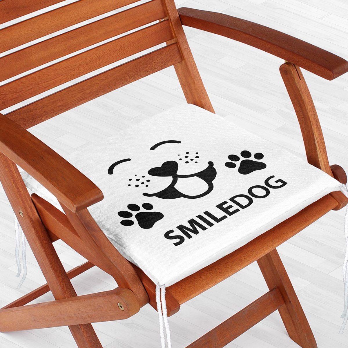 SmileDog Motifli Dijital Baskılı Modern Fermuarlı Sandalye Minderi Realhomes