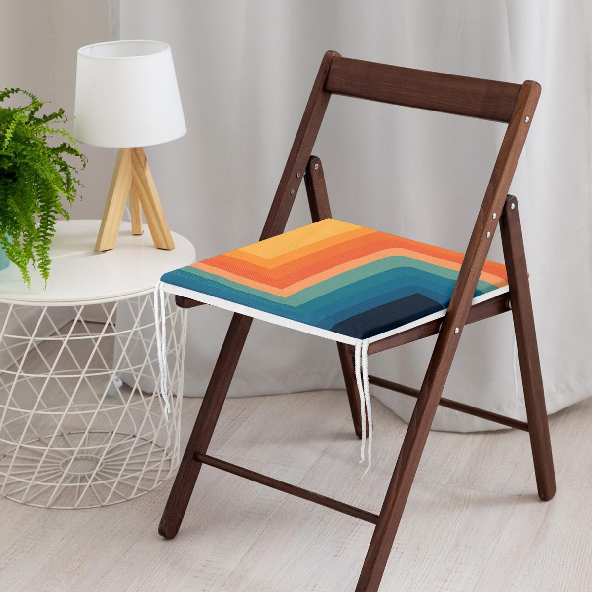 Geometrik Desenli Özel Tasarım Dijital Baskılı Modern Fermuarlı Sandalye Minderi Realhomes
