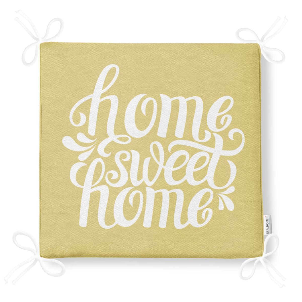 Home Sweet Home Dekorati Kare Sandalye Minderi 40x40cm ermuarlı Realhomes