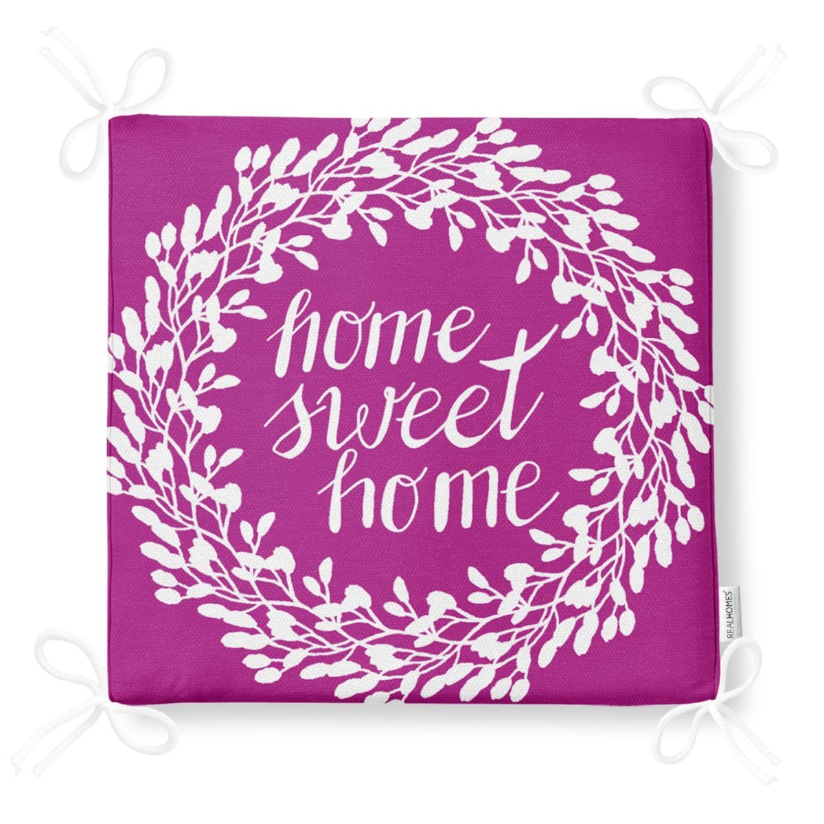 Home Sweet Home Dekorati Kare Sandalye Minderi 40x40cm ermuarlı Realhomes