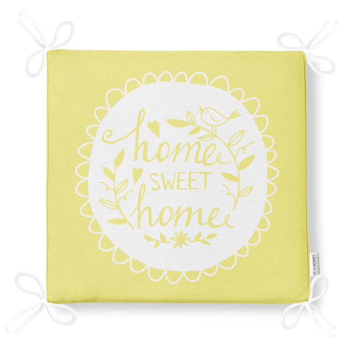 Home Sweet Home Dekorati Kare Sandalye Minderi 40x40cm ermuarlı Realhomes