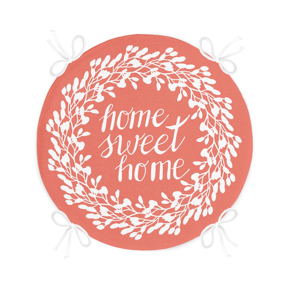 Home Sweet Home Dijital Baskılı Yuvarlak Fermuarlı Sandalye Minderi Realhomes