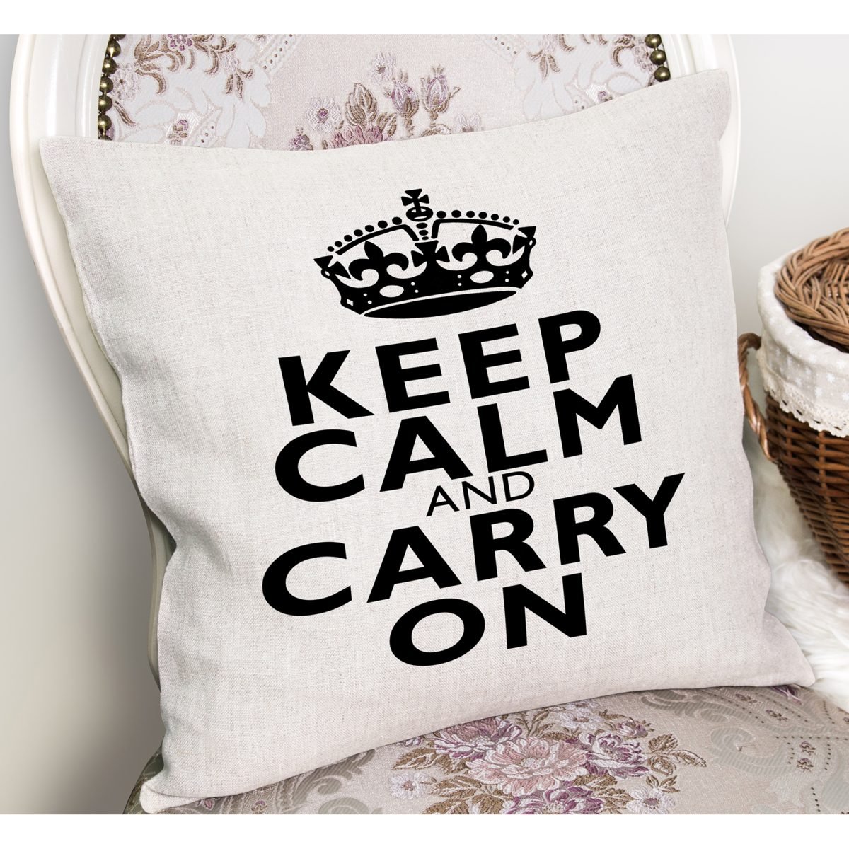 Keep Calm And Carry On Dekoratif Yastık Kırlent Kılıfı Realhomes