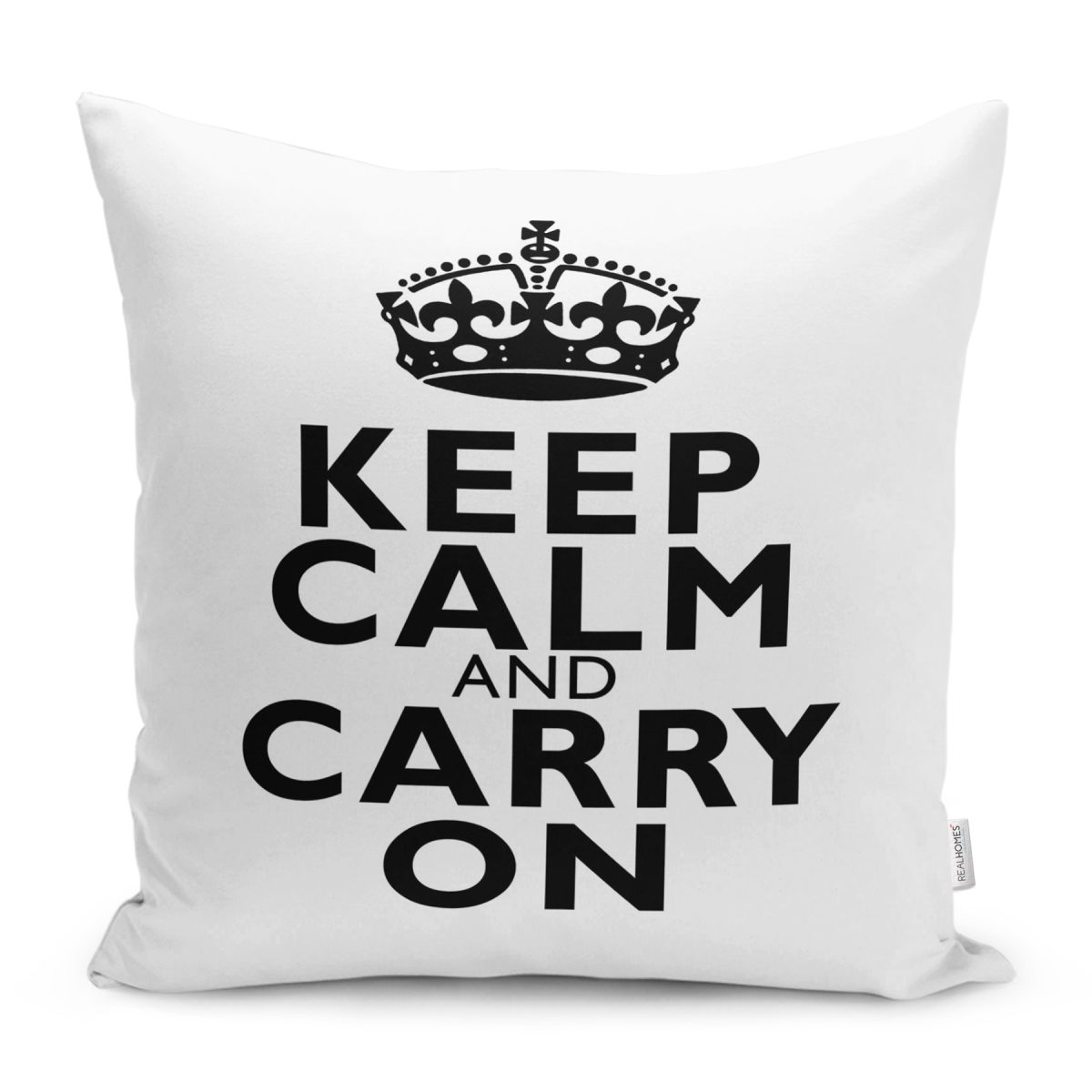 Keep Calm And Carry On Dekoratif Yastık Kırlent Kılıfı Realhomes